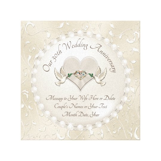 Personalise 30th Wedding Anniversary Gift for Wife Canvas ...