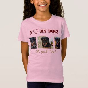 Personalise 3-Photo Panel and Text Template T-Shirt