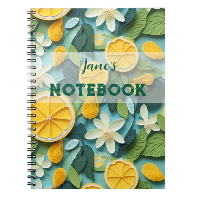 Personalise: 3D lemon Notebook (Front)