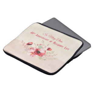 Personalise, 40th Anniversary Nun, Pink and Laptop Sleeve