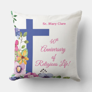 Personalise, 40th Anniversary Nun Religious Life Cushion