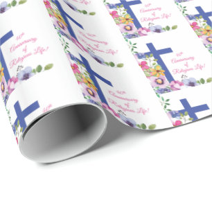 Personalise, 40th Anniversary Nun Religious Life Wrapping Paper