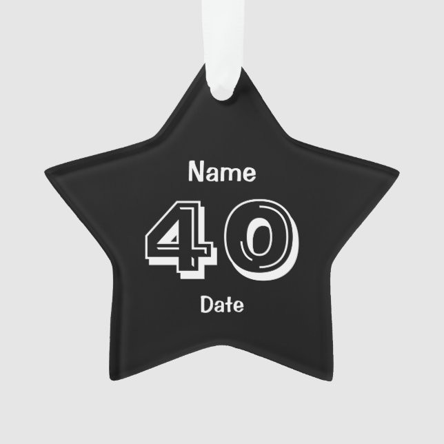 Personalise 40th Birthday Ornament Gag Gift (Front)