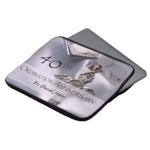 Personalise, 40th Ordination Anniversary Congrats Laptop Sleeve