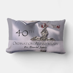 Personalise, 40th Ordination Anniversary Congrats Lumbar Cushion