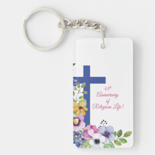 Personalise, 45th Anniversary Nun Religious Life Key Ring