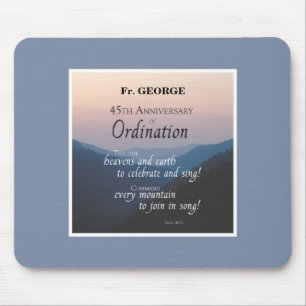 Personalise 45th Anniversary Ordination Congrats Mouse Mat