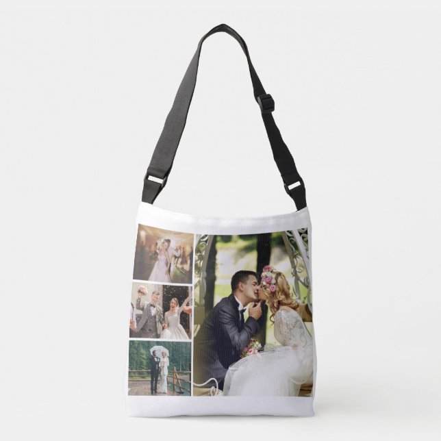 Personalise 4 Custom Photo Collage Crossbody Bag (Front)