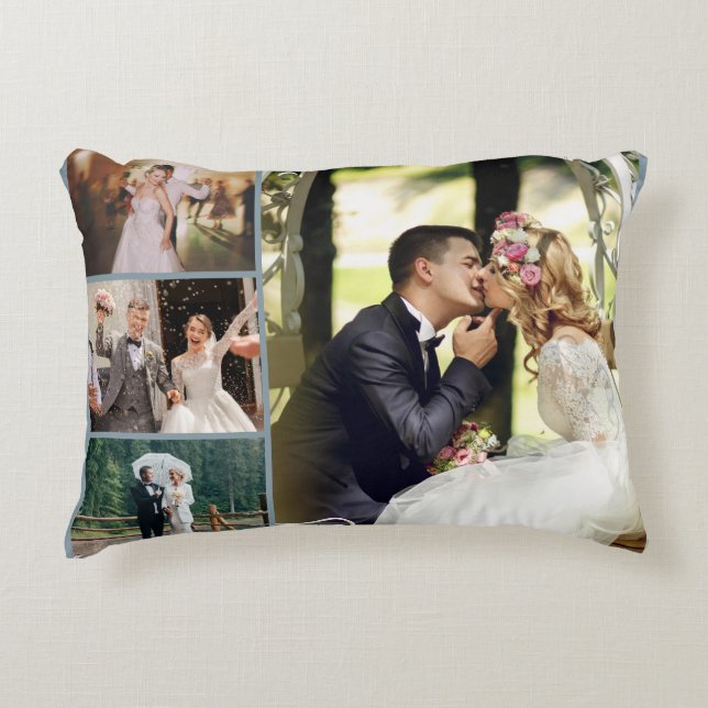 Personalise 4 Custom Photo Collage Decorative Cushion (Front)