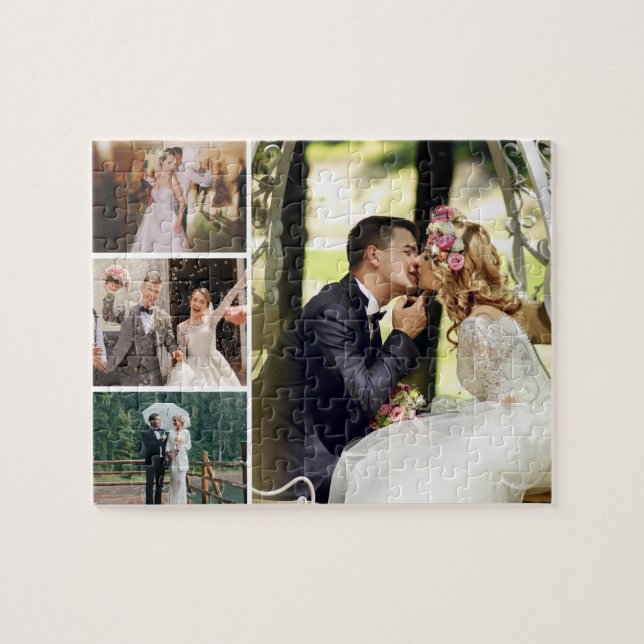 Personalise 4 Custom Photo Collage Jigsaw Puzzle (Horizontal)