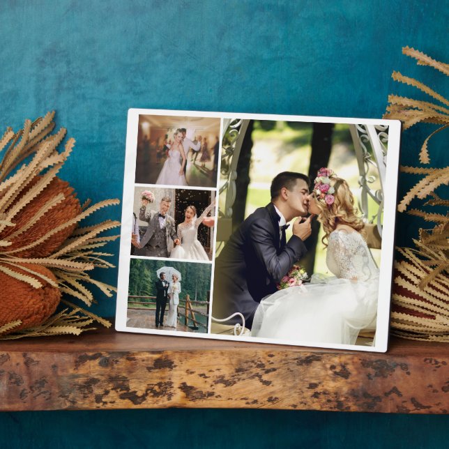 Personalise 4 Custom Photo Collage Plaque (Side)