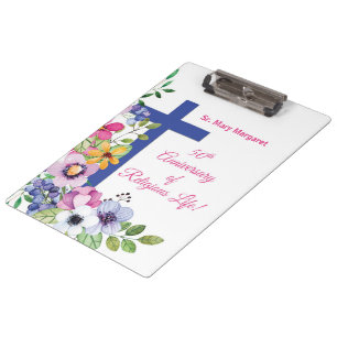 Personalise, 50th Anniversary Nun Religious Life Clipboard