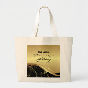 Personalise, 50th Wedding Anniversary Religious Large Tote Bag