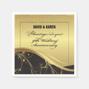 Personalise, 50th Wedding Anniversary Religious Napkin