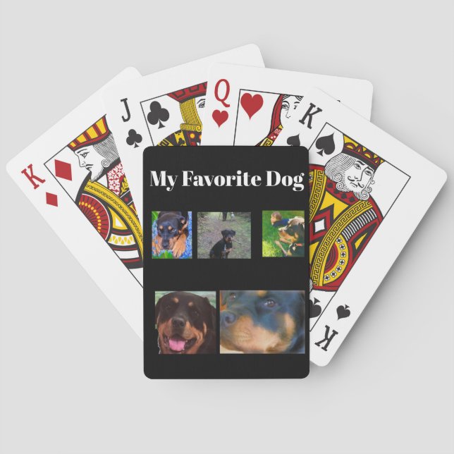 Personalise 5-Photos & Text Pet Dog Playing Cards (Back)