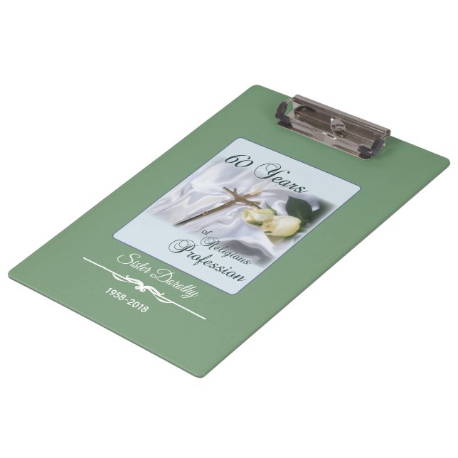 Personalise, 60 Years of Religious Profession Clipboard (Angled)