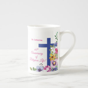 Personalise, 60th Anniversary Nun Religious Life Bone China Mug