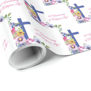 Personalise, 60th Anniversary Nun Religious Life Wrapping Paper