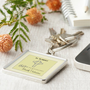 Personalise, 60th Anniversary of Priest Embossed Key Ring