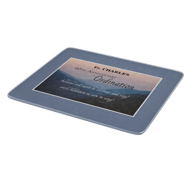Personalise 60th Anniversary Ordination Congrats Cutting Board (Corner)