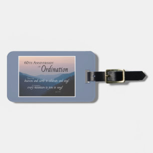 Personalise 60th Anniversary Ordination Congrats Luggage Tag