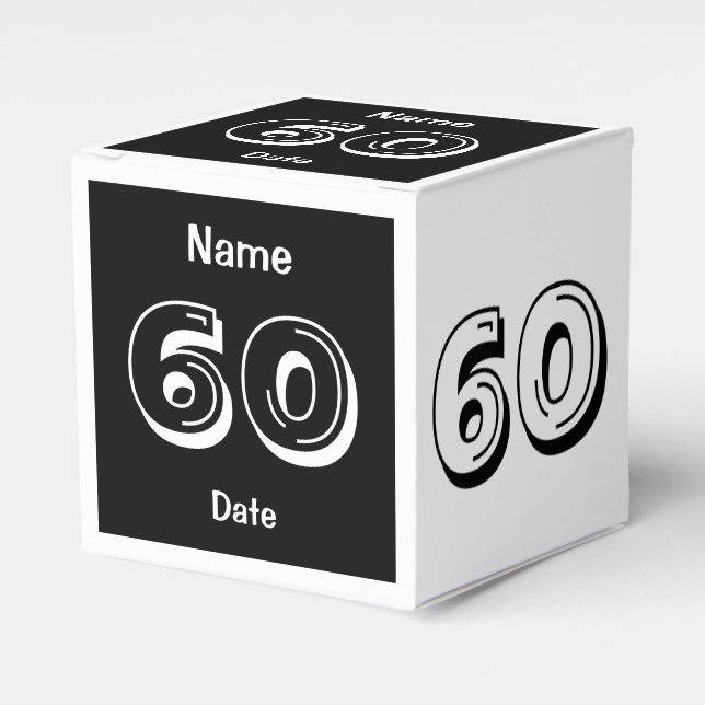 Personalise 60th Birthday Favour Box (Front Side)