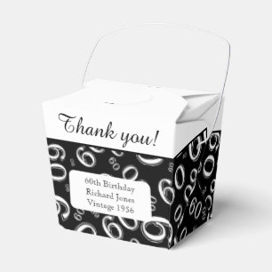 Personalise: 60th Birthday Party Black/White Favour Box