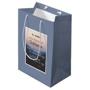 Personalise 65th Anniversary Ordination Congrats Medium Gift Bag