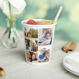 Personalise 6 Custom Photo Collages Framed Art Paper Cups