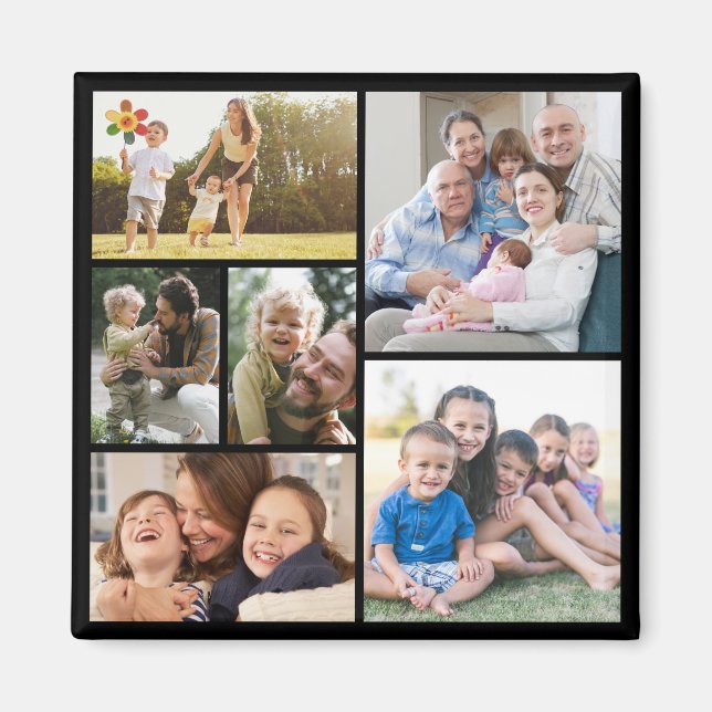 Personalise 6 Custom Photo Collages Magnet (Front)
