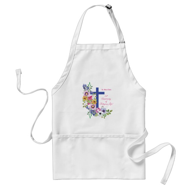 Personalise, 70th Anniversary Nun Religious Life Standard Apron (Front)