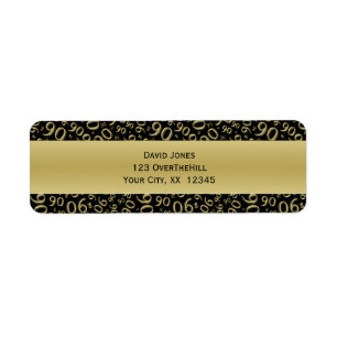 Personalise:  90th Birthday Theme Return Address