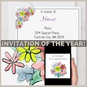 Personalise A Bright and Pretty Flower Graphic Invitation