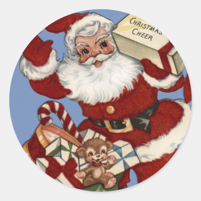 Personalise a Christmas Card Classic Round Sticker (Front)