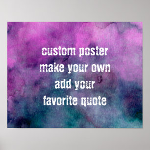 personalise a custom watercolor poster add a quote