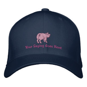 Personalise A Cute Little Pig with Your Text Embroidered Hat