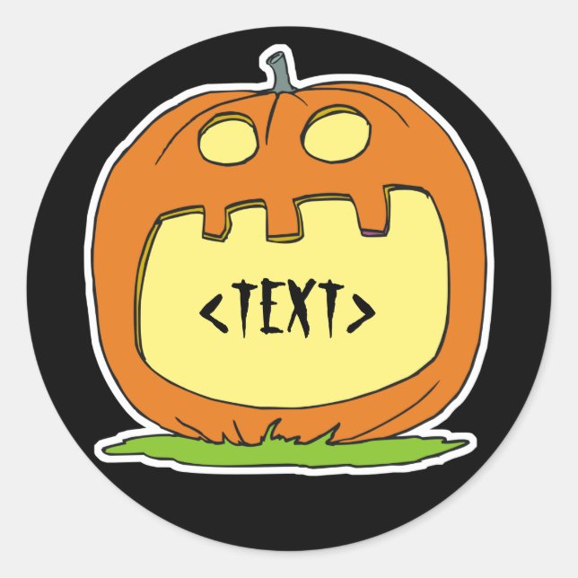 Personalise a Jack-O-Lantern, <TEXT> Classic Round Sticker (Front)