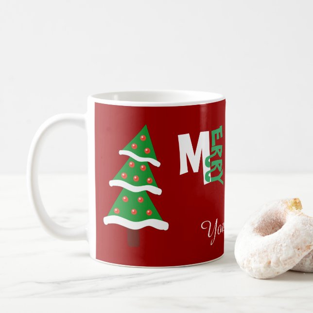 Personalise a noble Merry Christmas to you! Coffee Mug (With Donut)