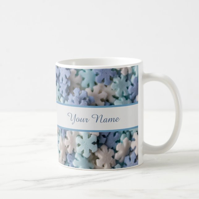 Personalise a noble snowflakes christmas mug (Right)