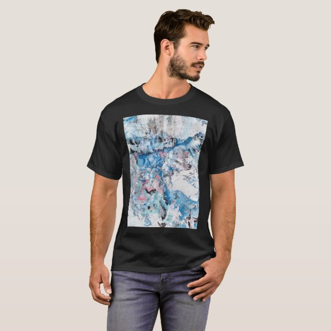 Personalise Abstract Art Black Colour Template T-Shirt (Front Full)