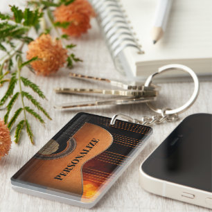 Personalise Acoustic Guitar  Key Ring