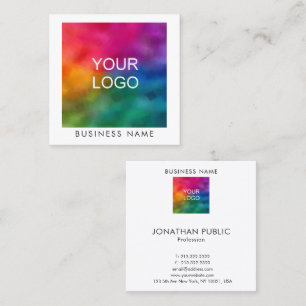 Personalise Add Upload Your Business Company Logo Square Business Card