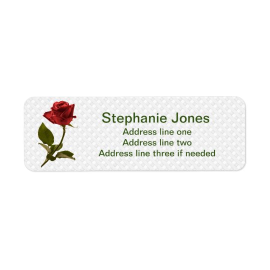Personalise: Address Template Red Rose Photo Return Address Label