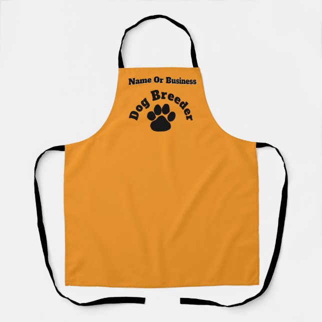 Personalise Advertise Dog Breeder Orange  Apron (Front)