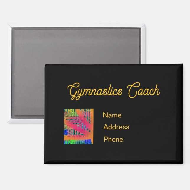 Personalise Advertise Gymnastics Coach Magnet (Front/Back)