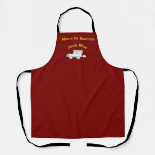 Personalise Advertise Junk Man Dk Red Work     Apron