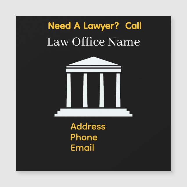 Personalise Advertise Need A Lawyer? Magnetic Card (Front)
