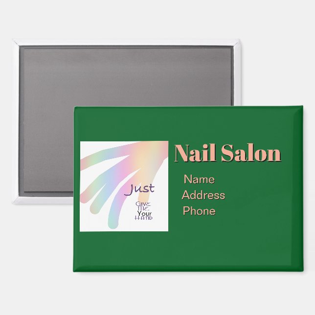 Personalise Advertise Promote Nail Salon Business Magnet (Front/Back)