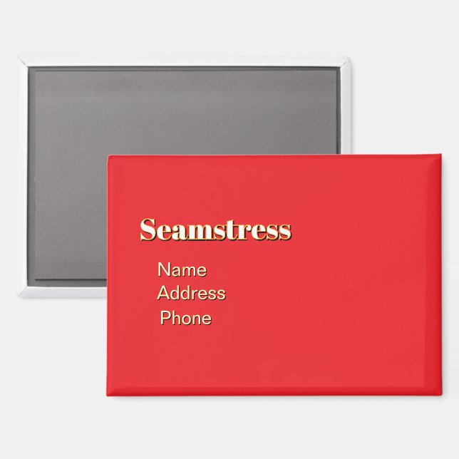 Personalise Advertise Promote Seamstress  Magnet (Front/Back)