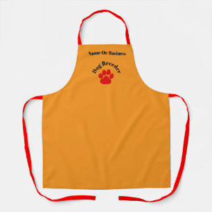 Personalise Advertise Red Paw Dog Breeder Orange   Apron